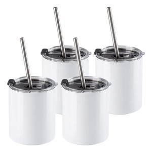 10 oz Sublimation Tumbler vojt abjad tal-istainless steel tumbler bit-tiben u l-għatu