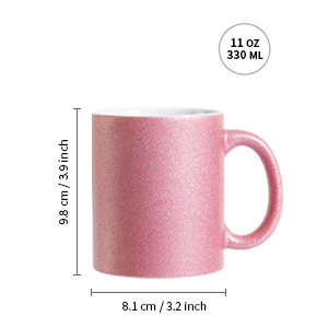 11 OZ sublimačné Hrnčeky Blanks Ružový detail g