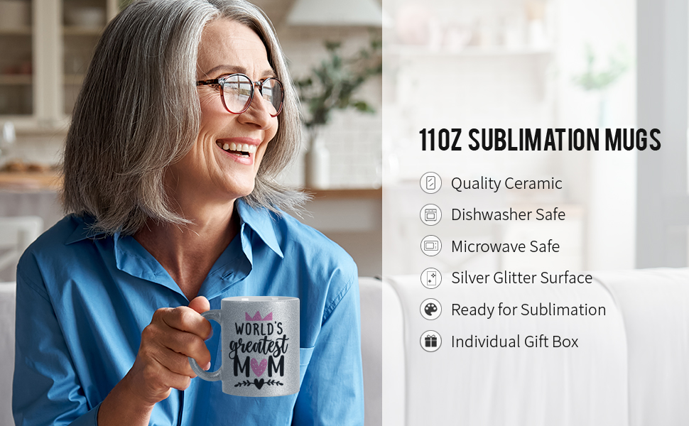 11 OZ sublimation Mugs Blanks Silver detail g