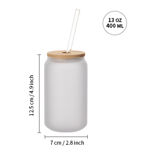 Blank Sublimation Glass with Bamboo Lid and Glass Straw Case Free Ship –  Mud and Honey Shop