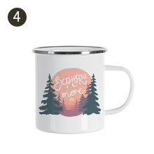 17 OZ Sublimation Blanks Enamel Mug White detail g