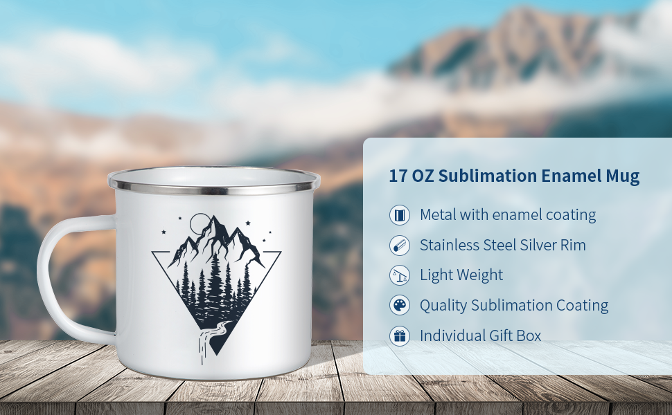 17 OZ Sublimation Blanks Enamel Mug detail g
