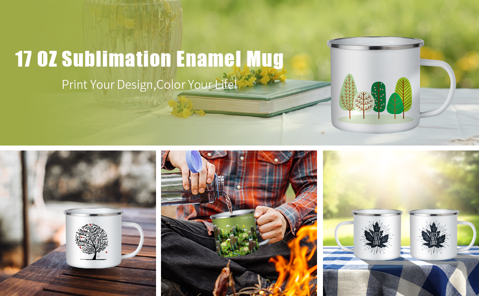 17 OZ Sublimation Blanks Enamel Mug detail g