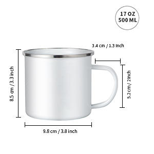 17 OZ Sublimation Blanks Enamel Mug detail g
