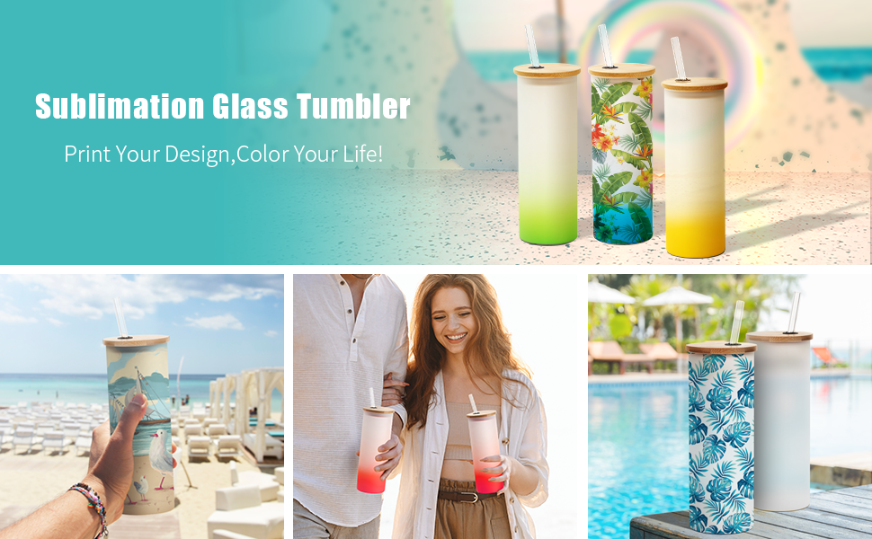 17 OZ Sublimation Blanks Glass Tumbler Skinny detail g