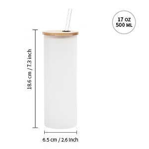 17 OZ Sublimation Blanks Glass Tumbler Skinny detail g