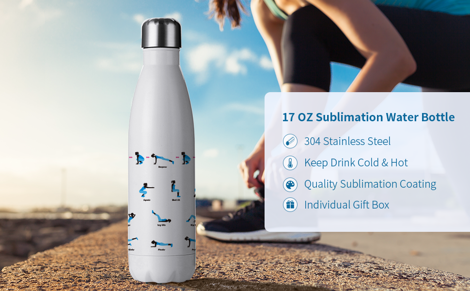 17oz Stainless Slim Water Bottle Iowa - The Initial Choice