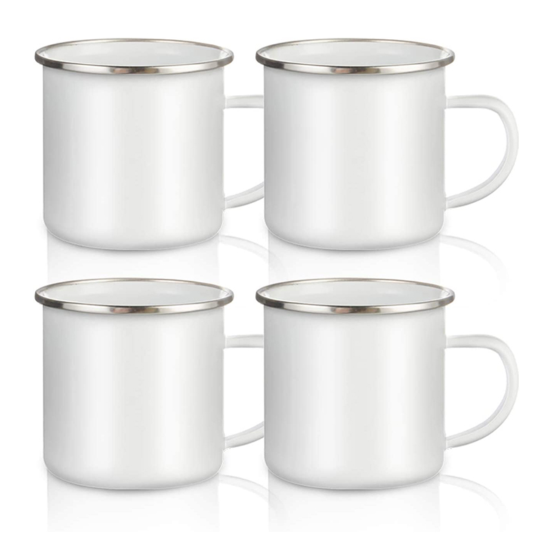 Wholesale 17 OZ Sublimation Blanks Enamel Mug White Camping Coffee