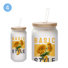 Frosted Glass Can with Bamboo Lid and Glass Straw Sublimation Can - 16 –  Fountain of Blanks