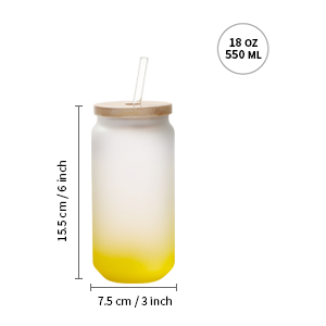 18 OZ Sublimation Glass Cans Blanks detail g