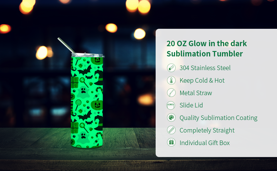 20 OZ Sublimation Blanks Luminous detail g