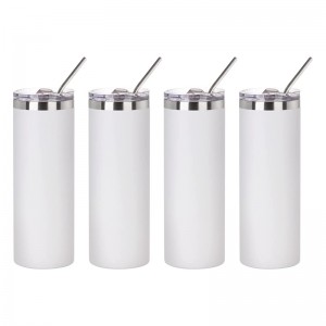 20 uncijų sublimacijos blankų lieso tiesios matinės baltos miltelinės danga