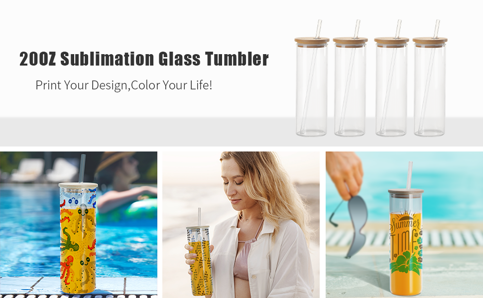 20 OZ Sublimation Glass Blanks Tumbler detail g