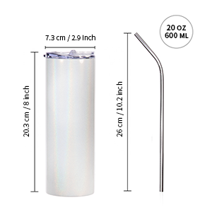 20 OZ Sublimacinis blizgus stiklainis Vaivorykštės detalė g