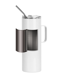 20 OZ White Mugs with Handle detail g
