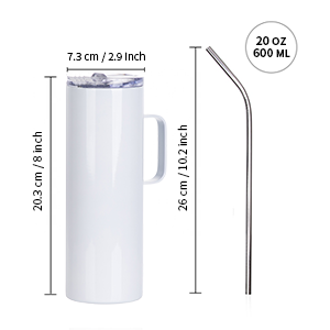 Tazas blancas de 20 oz con detalle de asa g