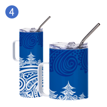 Tazas blancas de 20 oz con detalle de asa g