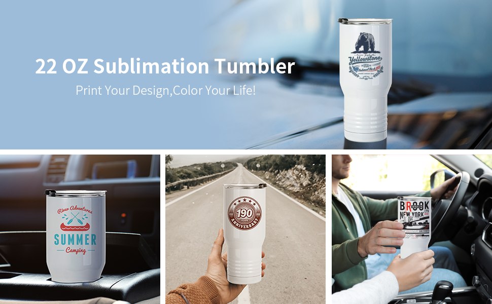 22 OZ White Sublimation Tumbler Car Cups imininingwane g