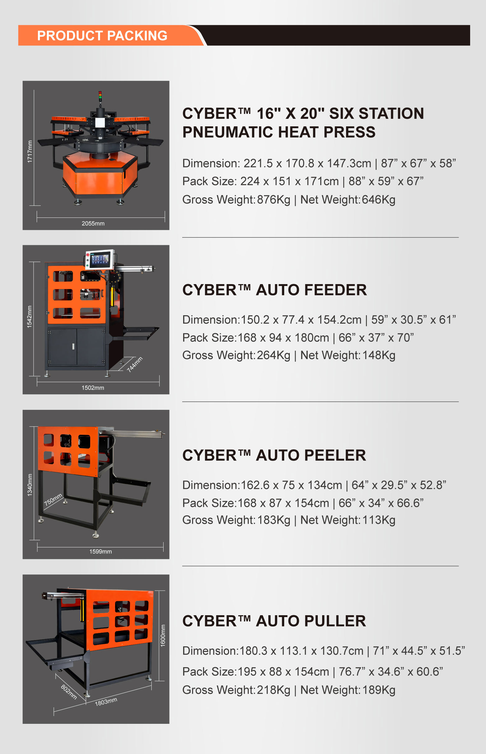 Cyber Six-Station Heat Press Machines