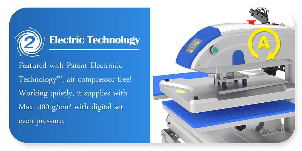 Prensa térmica automática para camisetas