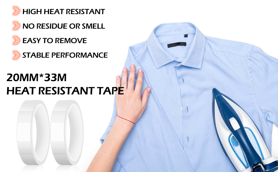 2-Pack 0.8 Inch (20mm) x 33m (108ft) Heat Resistant Tape - High Temper -  Mugsie