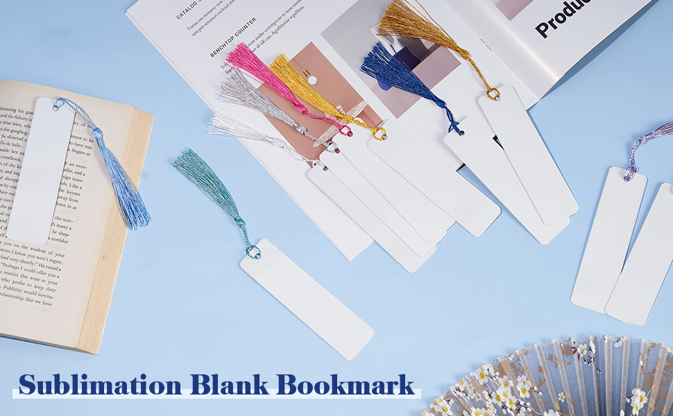 VILLFUL 1 Set Aluminum DIY Bookmark Sublimation Bookmark Tassels DIY  Bookmarks Crafts Blank Bookmarks to Decorate Unfinished Page Markers Blanks