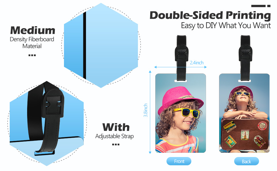 Sublimation Blank Luggage Tags detail