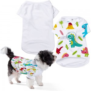 Sublimering hundskjorte blanks hvit polyester varmeoverføring lett valp vest kule pustende hund kjæledyr klær