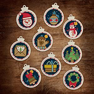 Wooden Christmas Ornaments detail b